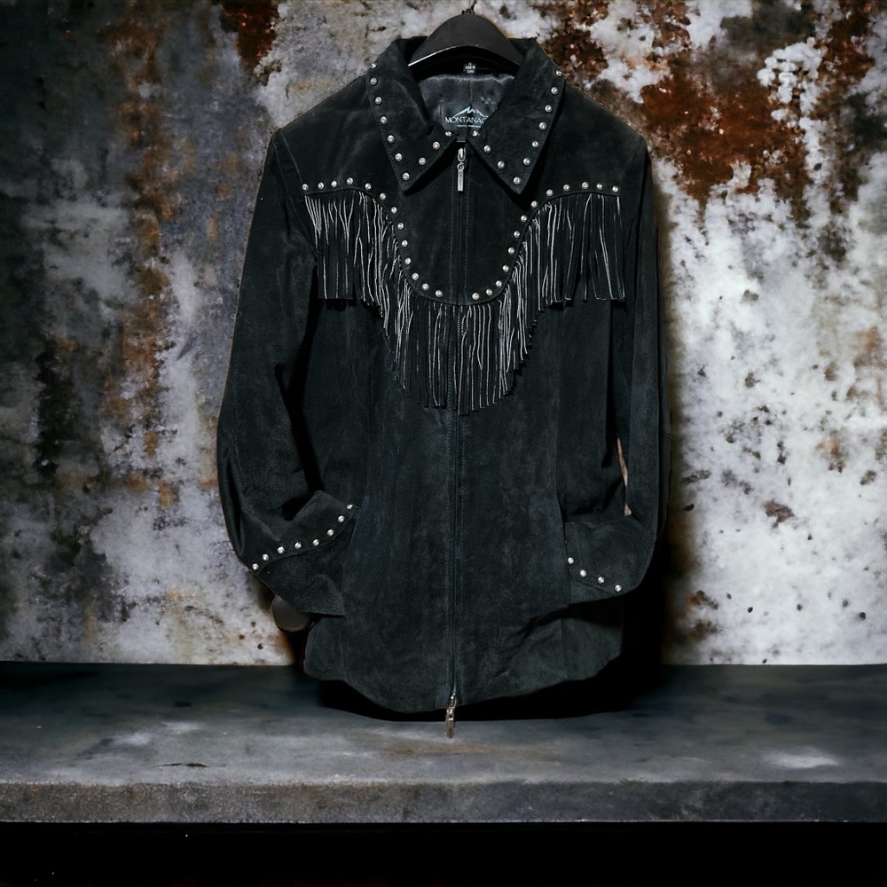 Ladies Suede Jacket M Black